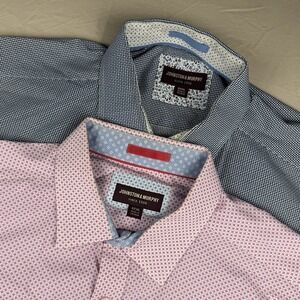 Johnston & Murphy Lot Of 2 Long Sleeve Button Down Shirt Men XXXL Red Blue AOP